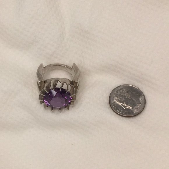 COPY - Handcrafted Gothic Color-Changing Sapphire Ring - Sz 5 - Over 6cts - Ste… - Picture 16 of 16